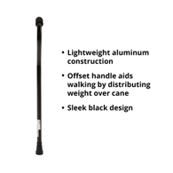 McKesson 146-RTL10306-McKesson Black Aluminum Offset Cane, 30-39 Inch Height, Canes