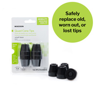 McKesson 146-RTL10320BKB-McKesson Quad Cane Tips, Cane Accessories (BX) - McKesson Quad Cane Tips