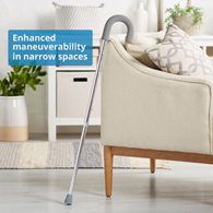 McKesson 146-RTL10342-McKesson Round Handle Cane, Aluminum, Height Adjustable, Foam Grip, Canes