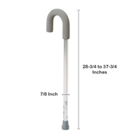 McKesson 146-RTL10342-McKesson Round Handle Cane, Aluminum, Height Adjustable, Foam Grip, Canes