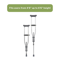 McKesson 146-RTL10433-McKesson Underarm Crutches, 4 ft. 6 in.-6 ft. 6 in., Crutches (BX)