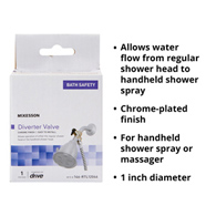 McKesson 146-RTL12046 Diverter Valve for Handheld Shower Spray or Shower Massager, Showers & Sitz Bath (CS/24)