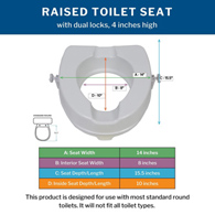 McKesson 146-RTL12064-McKesson Raised Toilet Seat, 4-Inch Height, Toilet Aids