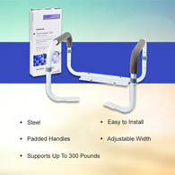 McKesson 146-RTL12087-McKesson Toilet Safety Rail, White Steel, Width-Adjustable, Toilet Aids