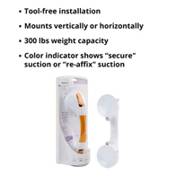 McKesson 146-RTL13082-McKesson White / Yellow Plastic Suction-Cup Grab Bar, Safety & Grab Bars (CS)