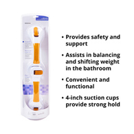 McKesson 146-RTL13084 Rotating Suction-Cup Grab Bar, White/Yellow Plastic, Safety & Grab Bars (CS/3)