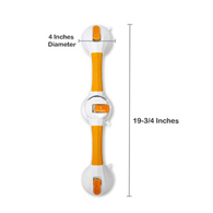 McKesson 146-RTL13084 Rotating Suction-Cup Grab Bar, White/Yellow Plastic, Safety & Grab Bars (CS/3)