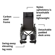McKesson 146-SSP18RBDDA Reclining Wheelchair, 18-in Seat Width