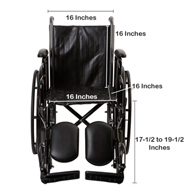 McKesson 146-SSP216DDA-ELR Manual Wheelchair, 16 in Seat Width, Elevating Legrest