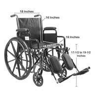 McKesson 146-SSP218DDA-ELR Manual Wheelchair, 18 in Seat Width, Elevating Legrest