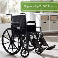 McKesson 146-SSP218DDA-ELR Manual Wheelchair, 18 in Seat Width, Elevating Legrest