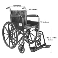 McKesson 146-SSP218FA-SF Manual Wheelchair, 18 in Seat Width, Swing-Away Footrest