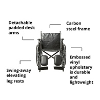 McKesson 146-SSP220DDA-ELR Manual Wheelchair, 20 in Seat Width, Elevating Legrest