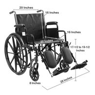 McKesson 146-SSP220DDA-ELR Manual Wheelchair, 20 in Seat Width, Elevating Legrest