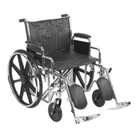 McKesson 146-STD22ECDDA-ELR Bariatric Wheelchair, 22 in Seat Width, Elevating Legrest