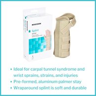 McKesson 155-79-87088-McKesson Left Wrist Splint, Extra Large, Wrist, Hand & Finger Supports