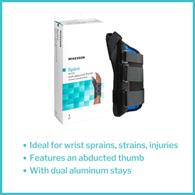 McKesson 155-81-87305 Right Wrist Splint with Abducted Thumb, Medium, Wrist, Hand & Finger Supports (EA/1)