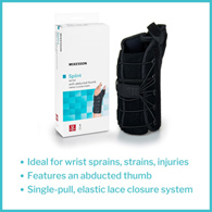 McKesson 155-81-87490 Left Wrist Splint with Abducted Thumb, One Size Fits Most, Wrist, Hand & Finger Supports (EA/1)