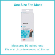 McKesson 155-81-87490 Left Wrist Splint with Abducted Thumb, One Size Fits Most, Wrist, Hand & Finger Supports (EA/1)