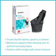 McKesson 155-BH82710-McKesson Thumb Splint, One Size Fits Most, Wrist, Hand & Finger Supports