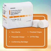 McKesson 16-010 Non-Sterile Conforming Bandage, 1 in x 1-7/10 yd (CS/96)