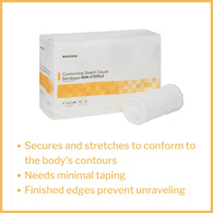 McKesson 16-013 Non-Sterile Conforming Bandage, 4 in x 4.1 yd (BG/12)