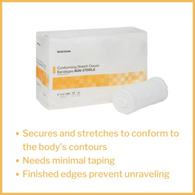 McKesson 16-013 Non-Sterile Conforming Bandage, 4 in x 4.1 yd (CS/96)