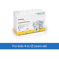 McKesson 16-1000-McKesson Pediatric Procedure Mask, Blue & Yellow Polka Dot, Masks (BX)