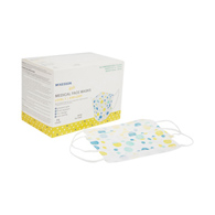 McKesson 16-1000-McKesson Pediatric Procedure Mask, Blue & Yellow Polka Dot, Masks (BX)