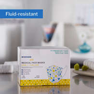 McKesson 16-1000-McKesson Pediatric Procedure Mask, Blue & Yellow Polka Dot, Masks (CS)