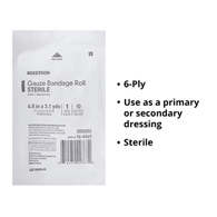 McKesson 16-4043 Sterile Fluff Bandage Roll, 4-1/2 in x 3.1 yd, Conforming & Rolled Gauze (CS/100)