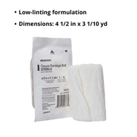McKesson 16-4043 Sterile Fluff Bandage Roll, 4-1/2 in x 3.1 yd, Conforming & Rolled Gauze (CS/100)