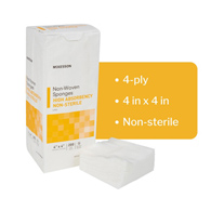 McKesson 16-40444-McKesson NonSterile Nonwoven Sponge, 4 x 4 Inch, Sponges & Pads (CS)