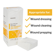 McKesson 16-40444-McKesson NonSterile Nonwoven Sponge, 4 x 4 Inch, Sponges & Pads (CS)
