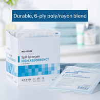 McKesson 16-42046 Medi-Pak High Absorbency Split Sponges-50/Box