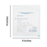 McKesson 16-42046 Medi-Pak High Absorbency Split Sponges-50/Box