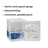 McKesson 16-42332-McKesson Sterile USP Type VII Gauze Sponge, 3 x 3 Inch, Sponges & Pads (CS)