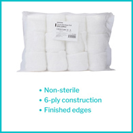 McKesson 16-4262-McKesson NonSterile Fluff Bandage Roll, 2-1/2 Inch x 3 Yard, Gauze Dressings (CS)
