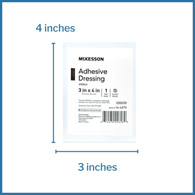 McKesson 16-4273-McKesson White Adhesive Dressing, 3 x 4 Inch, Adhesive Bandages (BX)