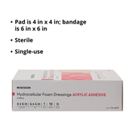 McKesson 16-4672-McKesson Acrylic Adhesive with Border Foam Dressing, 6 x 6 Inch, Foams (CS)