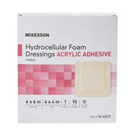 McKesson 16-4672-McKesson Acrylic Adhesive with Border Foam Dressing, 6 x 6 Inch, Foams (CS)
