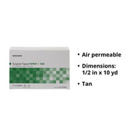 McKesson 16-47305T-McKesson Paper Medical Tape, 1/2 Inch x 10 Yard, Tan, Tapes & Fasteners (BX)