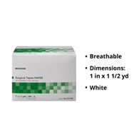 McKesson 16-47310S-McKesson Paper Medical Tape, 1 Inch x 1-1/2 Yard, White, Tapes & Fasteners (BX)