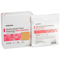 McKesson 16-4737-McKesson Nonadhesive without Border Foam Dressing, 4 x 4 Inch, Foams (BX)