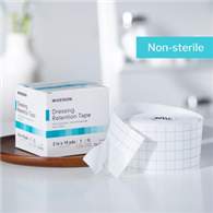 McKesson 16-4802 Nonwoven Fabric/Printed Release Paper Dressing Retention Tape, 2 in x 10 yd, White (CS/24)