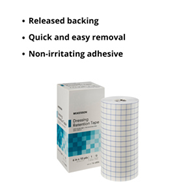 McKesson 16-4806 Nonwoven Fabric/Printed Release Paper Dressing Retention Tape, 6 in x 10 yd, White