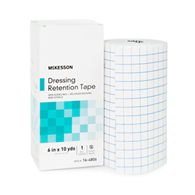 McKesson 16-4806 Nonwoven Fabric/Printed Release Paper Dressing Retention Tape, 6 in x 10 yd, White (CS/12)