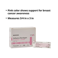McKesson 16-4835 Pink Adhesive Strip, 3/4 x 3 in (CS/2400)