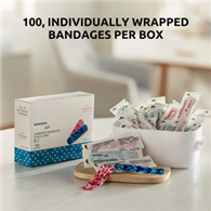 McKesson Kids 1055593 Adhesive Strip Bandage, Kid Design - Blue/Pink Camo (CS/2400)