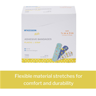 McKesson Kids 1110980 Adhesive Strip Bandage, Kid Design - Assorted Prints (CS/2400)